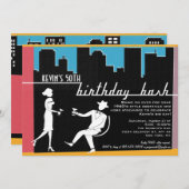 ヒップスターの60年代の誕生日のパーティの招待状 招待状 (正面/裏面)