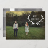 ヒップスターの(雄ジカの)枝角|のクリスマスの写真 シーズンカード (正面/裏面)