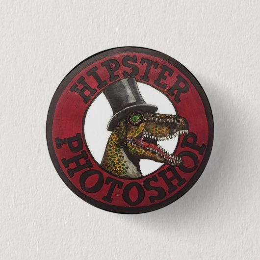 ヒップスターのPhotoshopのロゴ 缶バッジ (正面)