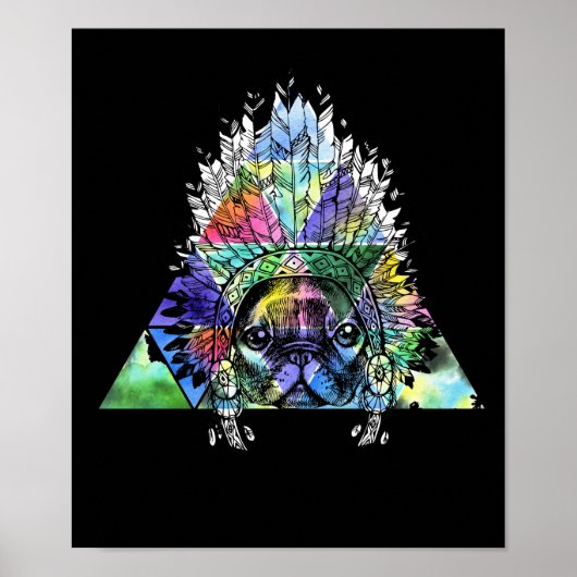 ヒップスターインディアンパグドッグ ポスター (正面)