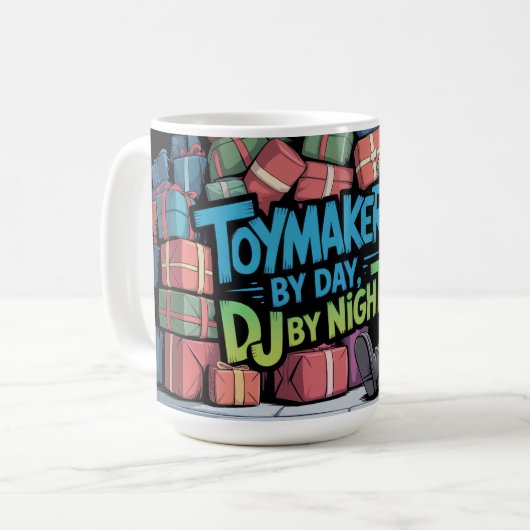ヒップスターエルフのDJ コーヒーマグカップ (正面左)