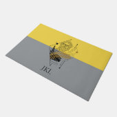 ヒップスターオリンピックゴッドカラーブロックモノグラム ドアマット (アングル)