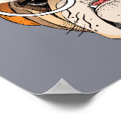 ヒップスターカッコいいブルドッグ ポスター (角)