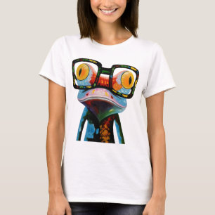 ヒップスターガラスのカエル Tシャツ