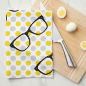 ヒップスターガラスの水玉模様の台所タオル キッチンタオル (四つ折り)