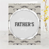 ヒップスターガラスの髭の父の日 カード (黄色い花)