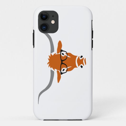ヒップスターガラスを持つ長角牛 Case-Mate iPhoneケース (裏面)
