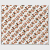 ヒップスターキツネ包まれた紙 ラッピングペーパー (フラット)