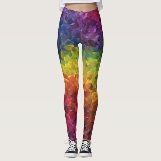 ヒップスターキュートクリスタルビッグバンレインボーデザイン レギンス (正面)