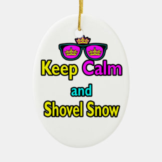 ヒップスタークラウンサングラス Keep Calm And Shovel Snow セラミックオーナメント