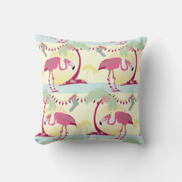 ヒップスタークリスマスフラミンゴパームホリデーシーン クッション