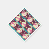 ヒップスタークリスマスフラミンゴパームホリデーシーン スタンダードカクテルナプキン (角)