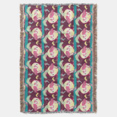 ヒップスタークリスマスフラミンゴパームホリデーシーン スローブランケット (正面縦)