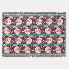 ヒップスタークリスマスフラミンゴパームホリデーシーン スローブランケット