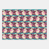 ヒップスタークリスマスフラミンゴパームホリデーシーン ラッピングペーパーシート (正面)