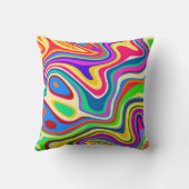 ヒップスターグルービーレトロレインボーサーフェスパターン クッション (裏面)