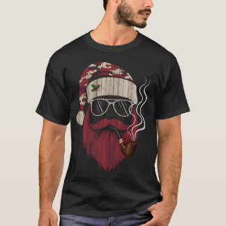 ヒップスターサンタの喫煙パイプ Tシャツ