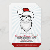 ヒップスターサンタカクテルパーティの招待状 招待状 (正面/裏面)