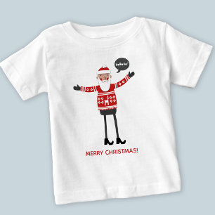 ヒップスターサンタカスタム文字 ベビーTシャツ