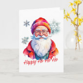 ヒップスターサンタクロース カード (黄色い花)