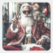 ヒップスターサンタストライクアポーズピースホリデービベス スクエアシール (正面)