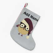 ヒップスターサンタフクロウ スモールクリスマスストッキング (正面 (吊り時))