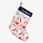 ヒップスターサンタモノグラム スモールクリスマスストッキング (正面 (吊り時))