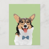 ヒップスタースイートブラックタンホワイトペンブロークウェルシュコーギー ポストカード (正面)