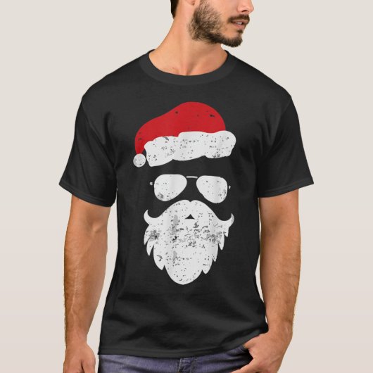ヒップスタースサンタヒードアヴィエーターサングラスクリスマスChris Tシャツ (正面)