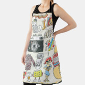 ヒップスタースワッグ：手描きドードルセット エプロン (インサイチュ)