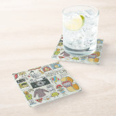 ヒップスタースワッグ：手描きドードルセット ガラスコースター (アングル)