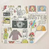 ヒップスタースワッグ:手描きドードルセット シェルパブランケット (正面(横))