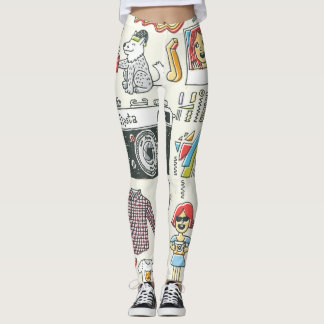 ヒップスタースワッグ：手描きドードルセット レギンス