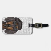 ヒップスターダックスシャンドブラックアンドタン ラゲッジタグ (正面横)