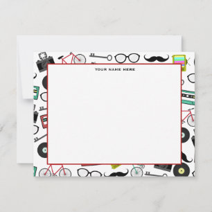 ヒップスターテーマの平らなNotecards ノートカード