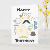 ヒップスターハッピーバースデー カード (黄色い花)