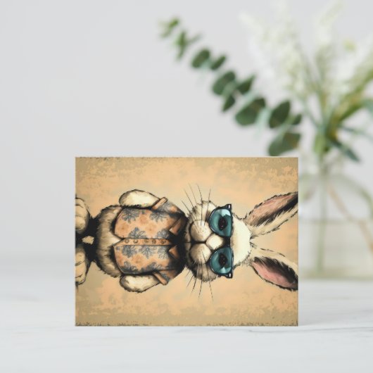 ヒップスターバニーソークアップヴィンテージビブレトロス ポストカード (スタンド正面)