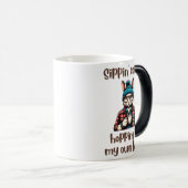 ヒップスターバニーSipping Coffee Vibe モーフィングマグカップ (正面右)