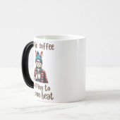 ヒップスターバニーSipping Coffee Vibe モーフィングマグカップ (正面左)