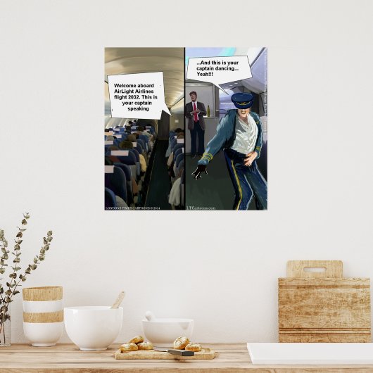 ヒップスターパイロットおもしろいポスター ポスター (キッチン)