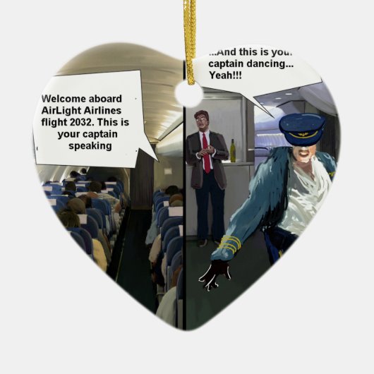 ヒップスターパイロット おもしろい セラミックオーナメント (正面)