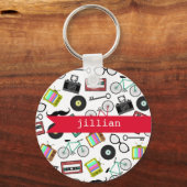 ヒップスターパーソナライズされたキーチェーン キーホルダー (正面)