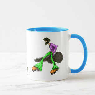 ヒップスターファンキーギタープレイヤーカートゥーンキャラクター マグカップ