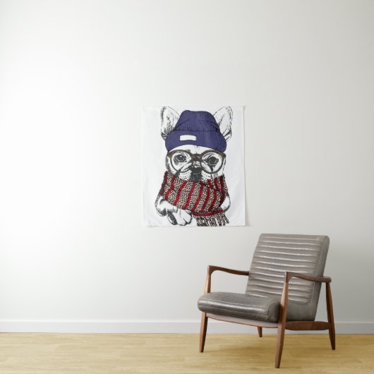 ヒップスターフレンチブルドッグ タペストリー (インサイチュ)