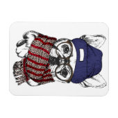 ヒップスターフレンチブルドッグ マグネット (横)