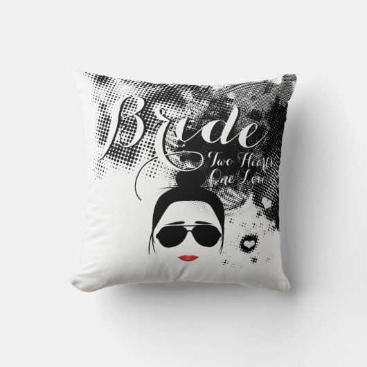 ヒップスターブライド2ハートワンラブアヴィエーターグラス クッション (正面)