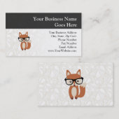 ヒップスターベビーキツネw/グラス 名刺 (正面/裏面)