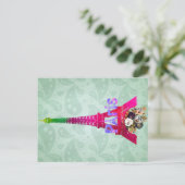 ヒップスターペイズリーネオンフランスのパリエッフェルタワー ポストカード (スタンド正面)