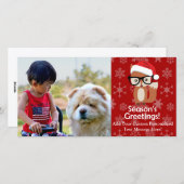 ヒップスターホリデーキツネかわいい動物のクリスマス シーズンカード (正面/裏面)