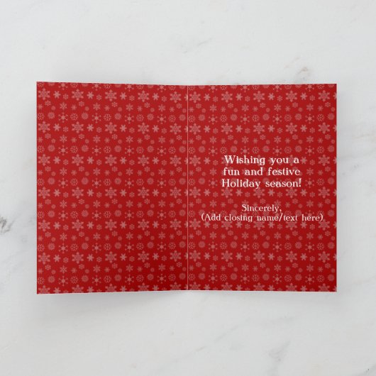 ヒップスターホリデーキツネメガネカウトアニマルクリスマス シーズンカード (内部)